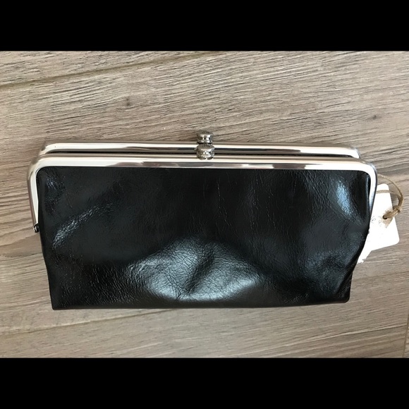 HOBO Handbags - NWT HOBO Lauren Double Clasp Wallet BLACK